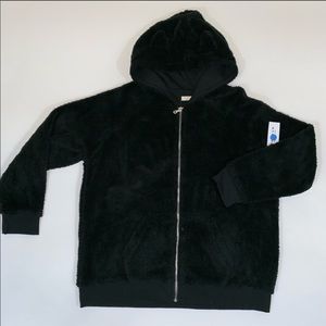 Furry Black hoodie/jacket